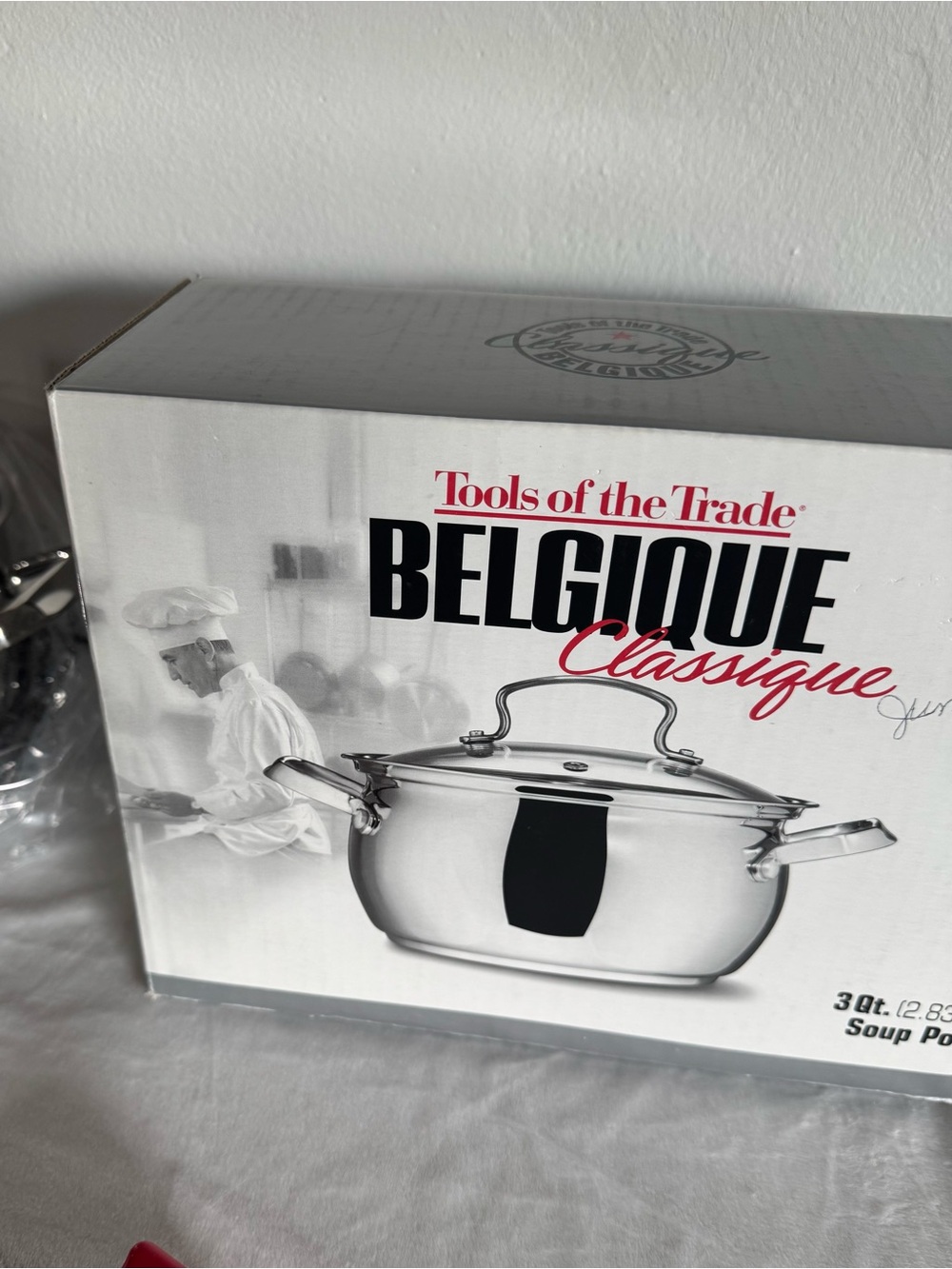 Belgique Classique 3 Qt Soup Pot NEW Stainless Steel Glass Lid